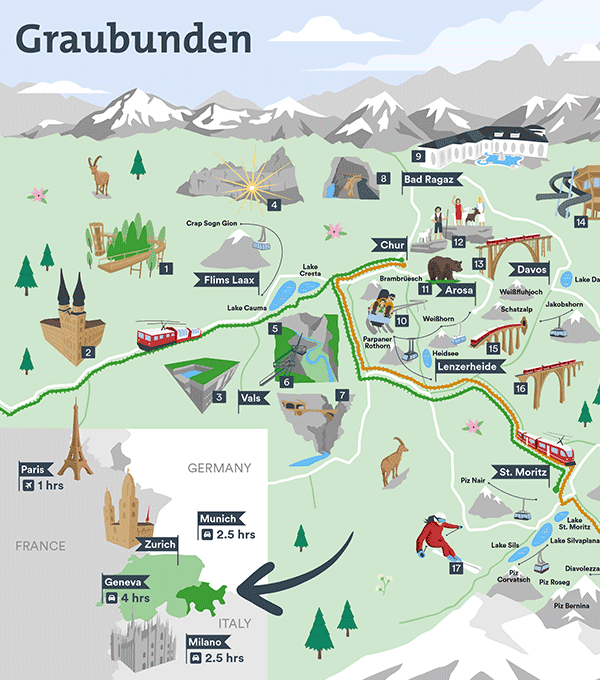 Graubunden illustrated Map
